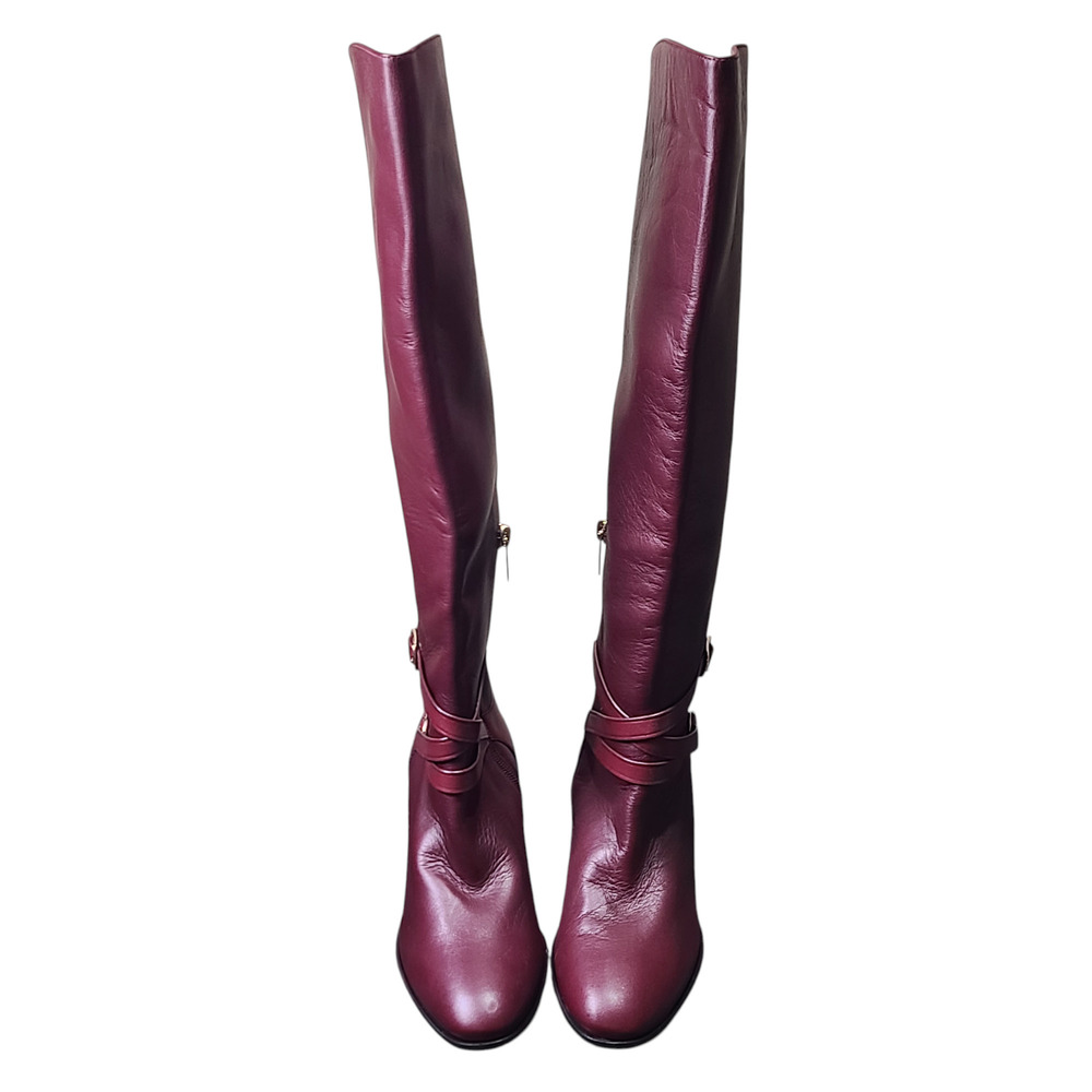 Jimmy Choo Women's Burgundy Huxlie 45mm Boots - EU 34.5/ US 4.5 *See Description - Picture 5 of 6